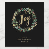 Gilded Greenery on Black | Joy Wijn Etiket (Enkel label)