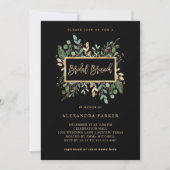 Gilded Greenery on Black | Kerstbridal Brunch Kaart (Voorkant)