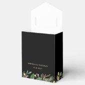 Gilded Greenery on Black | Kerstbruiloft Bedankdoosjes (Geopend)