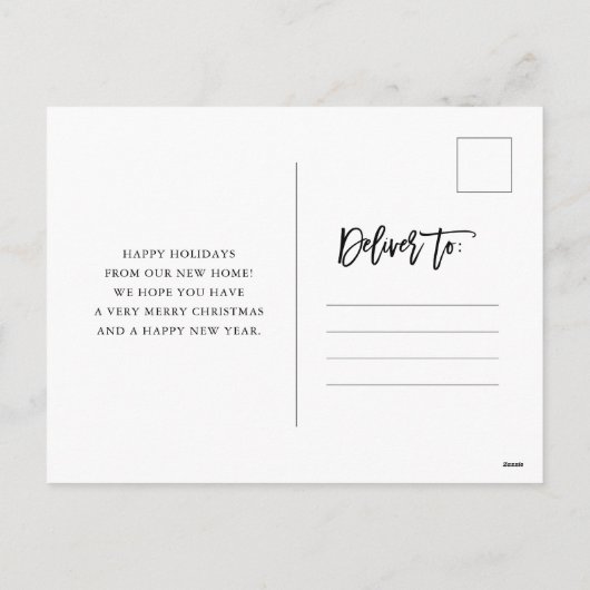 Gilded Greenery over White | Eerste Kerstdag Feestdagenkaart (Achterkant)