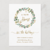 Gilded Greenery over White | Eerste Kerstdag Feestdagenkaart (Voorkant)