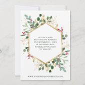 Gilded Greenery over White | Geometrische fotofees Save The Date (Achterkant)