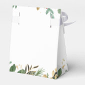 Gilded Greenery over White | Kerstbruiloft Bedankdoosjes (Achterkant)