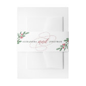 Gilded Greenery over White | Kerstbruiloft Uitnodigingen Wikkel (Voorkant Voorbeeld)