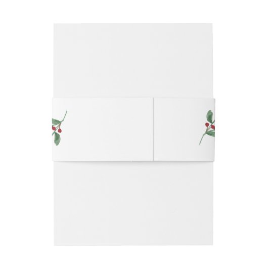 Gilded Greenery over White | Kerstbruiloft Uitnodigingen Wikkel (Achterkant Voorbeeld)