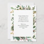 Gilded Greenery over White | Vrolijk kerstfeest Feestdagenkaart (Achterkant)