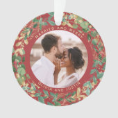 Gilded Greenery Red | Foto gehuwd en Merry Two Ornament (voorkant)