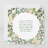 Gilded Greenery White | Kerst met weiden en foto's Feestdagenkaart (Achterkant)