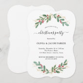 Gilded Greenery White | Kerst- of vakantiefeest Kaart (Voorkant / Achterkant)