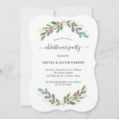 Gilded Greenery White | Kerst- of vakantiefeest Kaart (Voorkant)