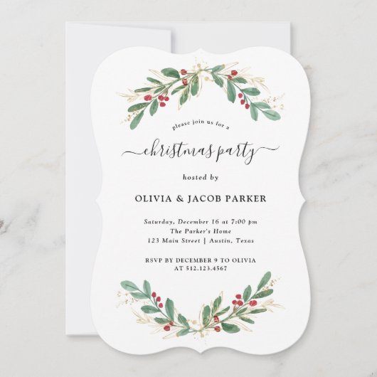 Gilded Greenery White | Kerst- of vakantiefeest Kaart