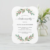 Gilded Greenery White | Kerst- of vakantiefeest Kaart (Staand voorkant)