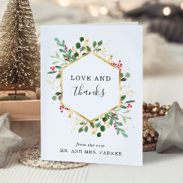 Gilded Greenery White | Kerstfeest Bedankkaart