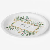 Gilded Greenery White | Kerstfeestdag Papieren Bordje (Gekanteld)