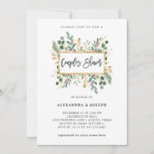 Gilded Greenery White | Kerststellen — Shower Kaart (Voorkant)