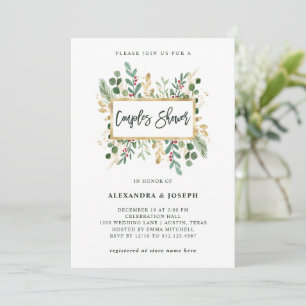 Gilded Greenery White   Kerststellen — Shower Kaart