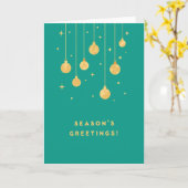 Gilded Greetings on Teal Christmas Card Kaart (Gele Bloem)