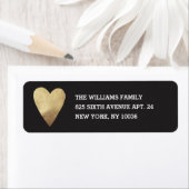 Gilded Heart Address Label - Black (Insitu)