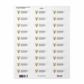 Gilded Heart Address Label - White (Full Sheet)