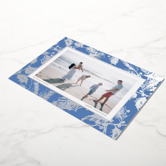 Gilded Holly Lijst Grandmillennial Family Folie Feestdagenkaart (Gedraaid)