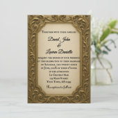 Gilded in Gold Photo Wedding Invitation Kaart (Staand voorkant)