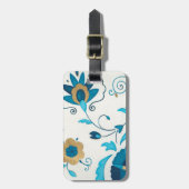 Gilded Indigo Flowers met witte achtergrond Bagagelabel (Voorkant verticaal)