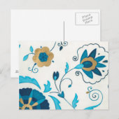 Gilded Indigo Flowers met witte achtergrond Briefkaart (Voorkant / Achterkant)