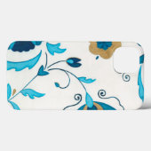 Gilded Indigo Flowers met witte achtergrond Case-Mate iPhone Case (Achterkant (horizontaal))