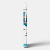 Gilded Indigo Flowers met witte achtergrond Case-Mate iPhone Case (Achterkant / Links)