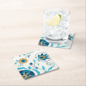 Gilded Indigo Flowers met witte achtergrond Kartonnen Onderzetters (Insitu)