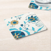 Gilded Indigo Flowers met witte achtergrond Kartonnen Onderzetters (Schuin)