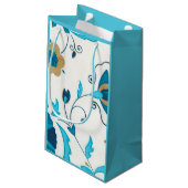 Gilded Indigo Flowers met witte achtergrond Klein Cadeauzakje (Achterkant Gekanteld)