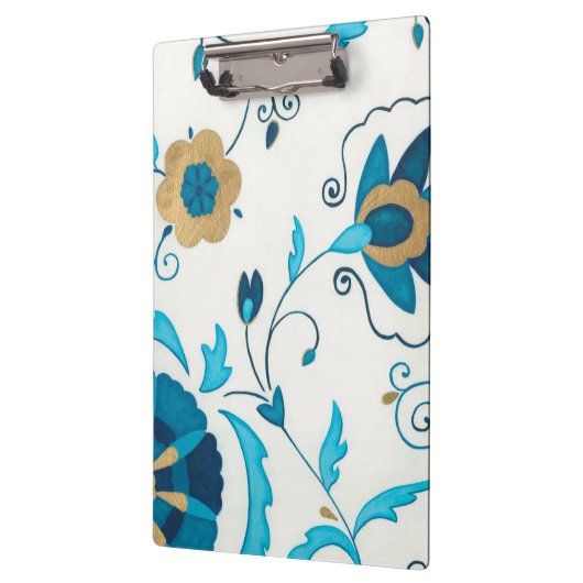 Gilded Indigo Flowers met witte achtergrond Klembord (Links)