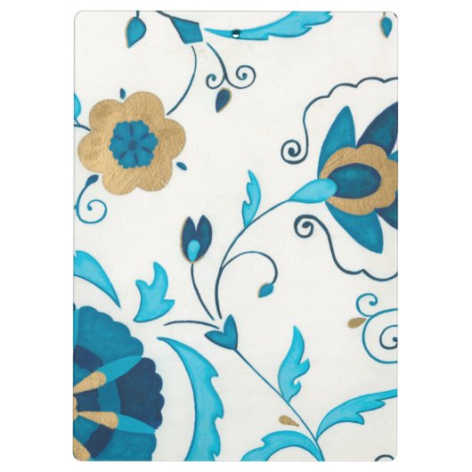 Gilded Indigo Flowers met witte achtergrond Klembord (Achterkant)