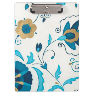 Gilded Indigo Flowers met Witte Achtergrond Klembord