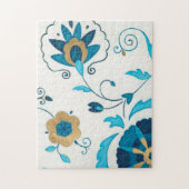 Gilded Indigo Flowers met witte achtergrond Legpuzzel (Verticaal)