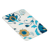 Gilded Indigo Flowers met witte achtergrond Magneet (Rechterzijde)