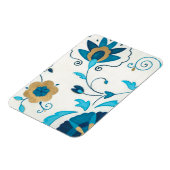 Gilded Indigo Flowers met witte achtergrond Magneet (Linkerzijde)