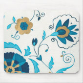 Gilded Indigo Flowers met witte achtergrond Muismat (Voorkant)