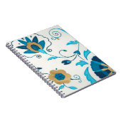 Gilded Indigo Flowers met witte achtergrond Notitieboek (Rechterzijde)