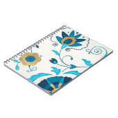 Gilded Indigo Flowers met witte achtergrond Notitieboek (Linkerzijde)