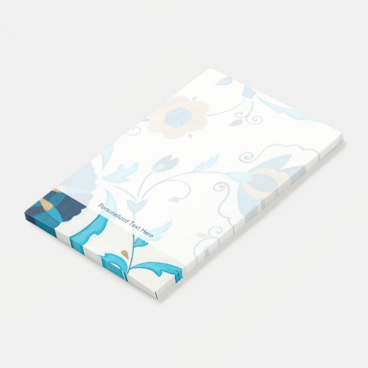 Gilded Indigo Flowers met witte achtergrond Post-it® Notes (Schuin)