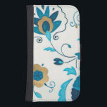Gilded Indigo Flowers met witte achtergrond Galaxy S4 Portemonnee Hoesje<br><div class="desc">Een Erica J. Vess originele,  gelede indigobloemen rusten op een witte achtergrond. Een simpel,  subtiel schilderij dat iedereen graag als geschenk zou ontvangen!</div>