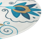 Gilded Indigo Flowers met witte achtergrond Snijplank (Hoek)