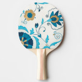 Gilded Indigo Flowers met witte achtergrond Tafeltennisbatje (Voorkant)