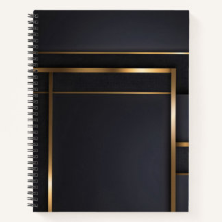 Gilded Intersections — Minimalist Black & Gold Notitieboek