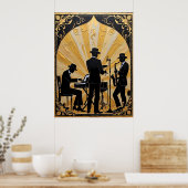 Gilded Jazz Ensemble Poster (Keuken)