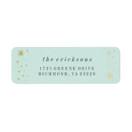 Gilded Joy Mint & Gold Foil Vakantie Adres Label