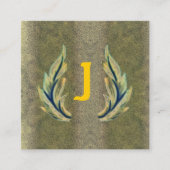 Gilded Leaf-J Vierkante Visitekaartje (Voorkant)