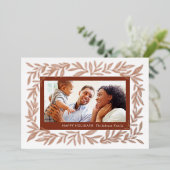 Gilded Leaves Instant Photo Lijst Folie Feestdagenkaart (Staand Voorkant)